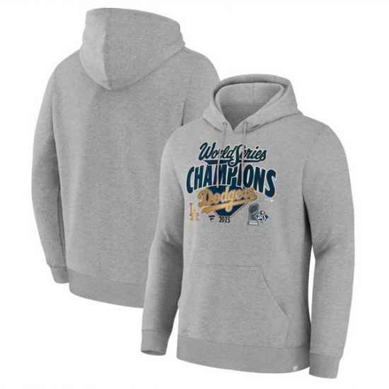 Men Los Angeles Dodgers Grey 2025 World Series Champions Locker Room Hoodie